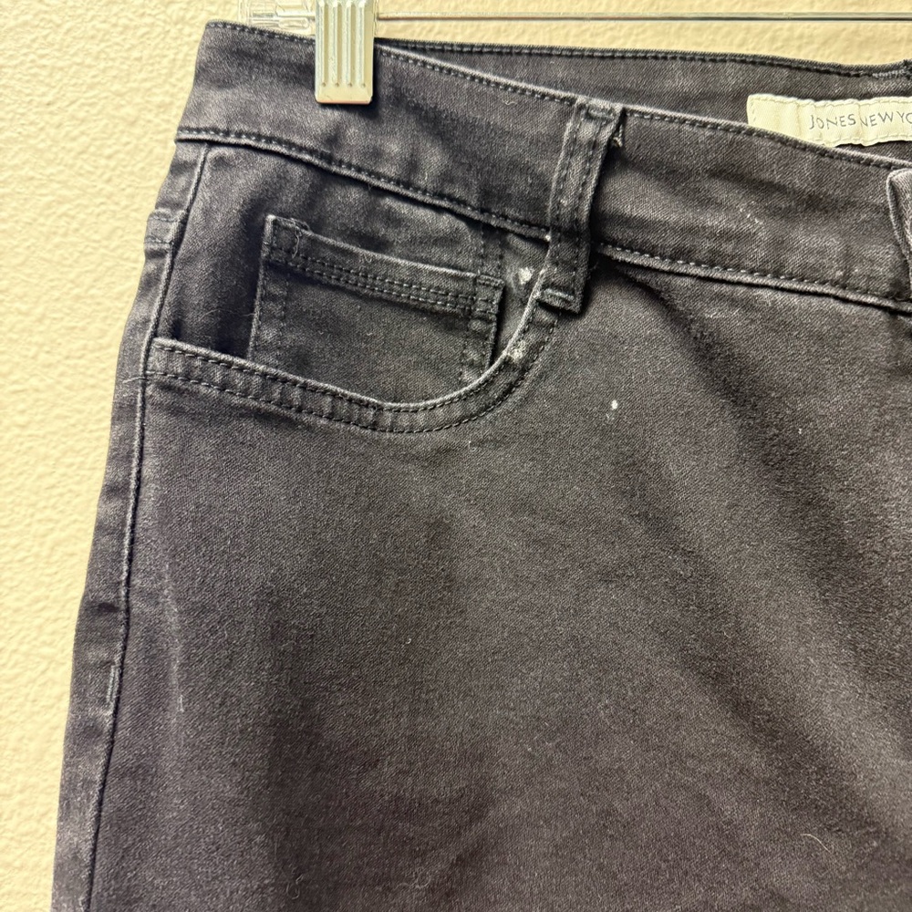 Jones New York Black Slim Fit Stretch Jeans Sz 12 Short Classic Fall Style - Picture 2 of 8